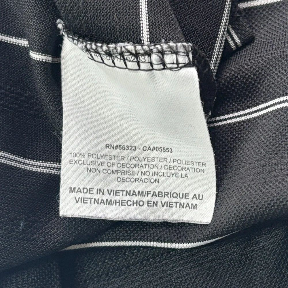 🖤 Nike Golf Black Polo Mens Large White Stripe Performance Collared 🖤 - Picture 11 of 12
